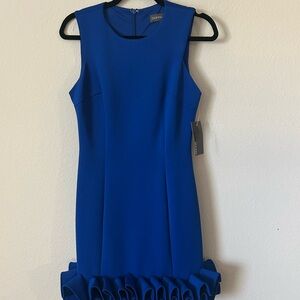 New Blue Ruffle Hem Mini Dress